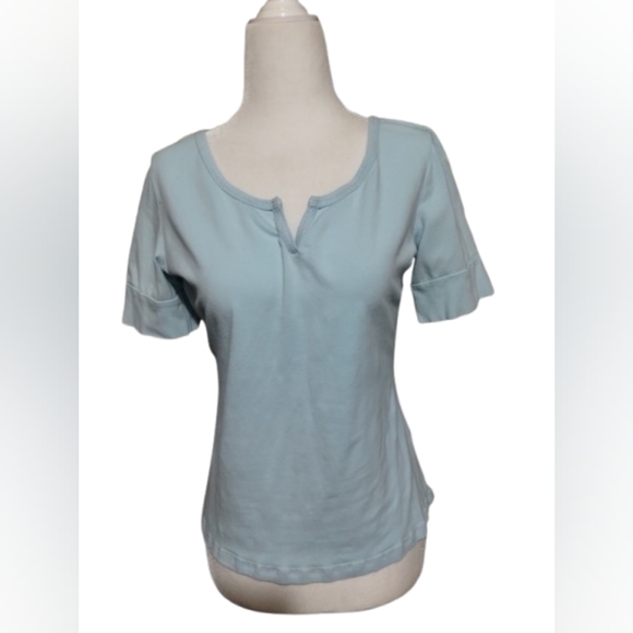 Romy Tops - Romy Baby Blue Short Sleeve Top, XL